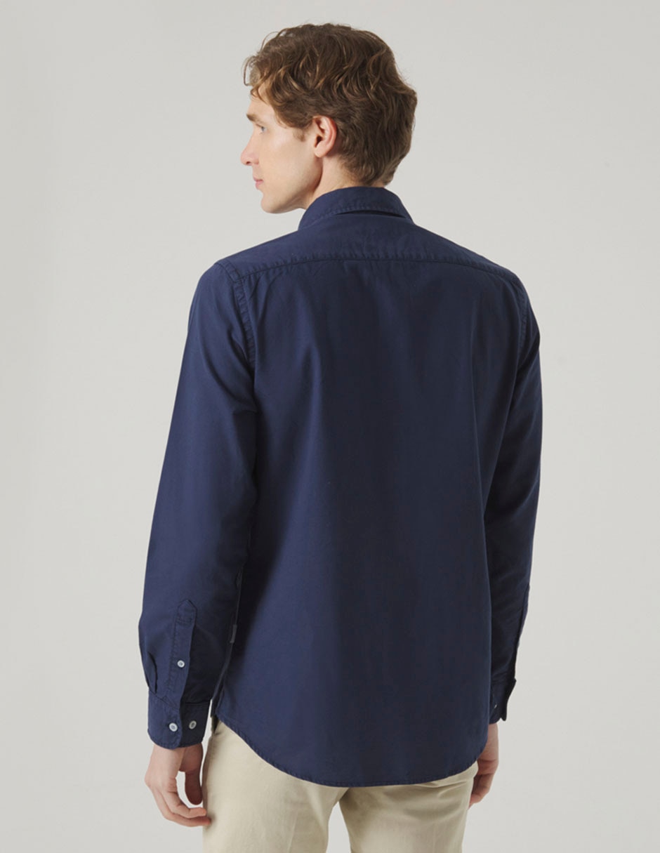 Camisa casual de algodón manga larga para hombre