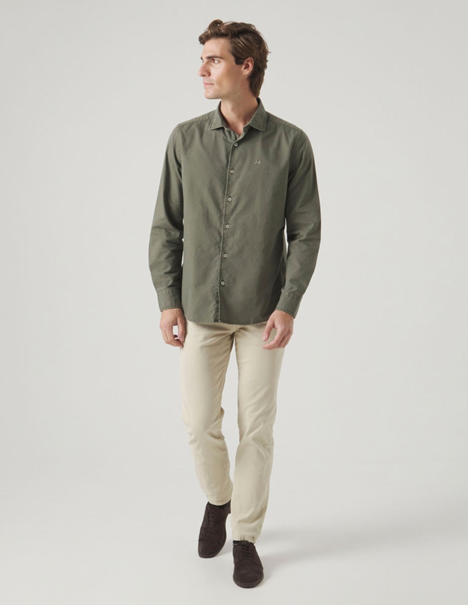 Camisa casual de algodón manga larga para hombre 5