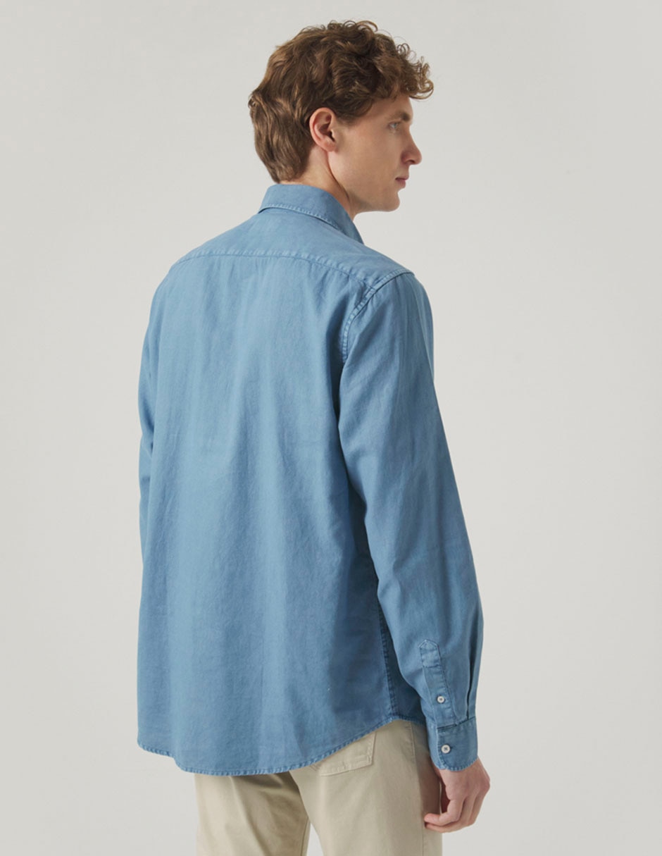 Camisa casual de algodón manga larga para hombre 2