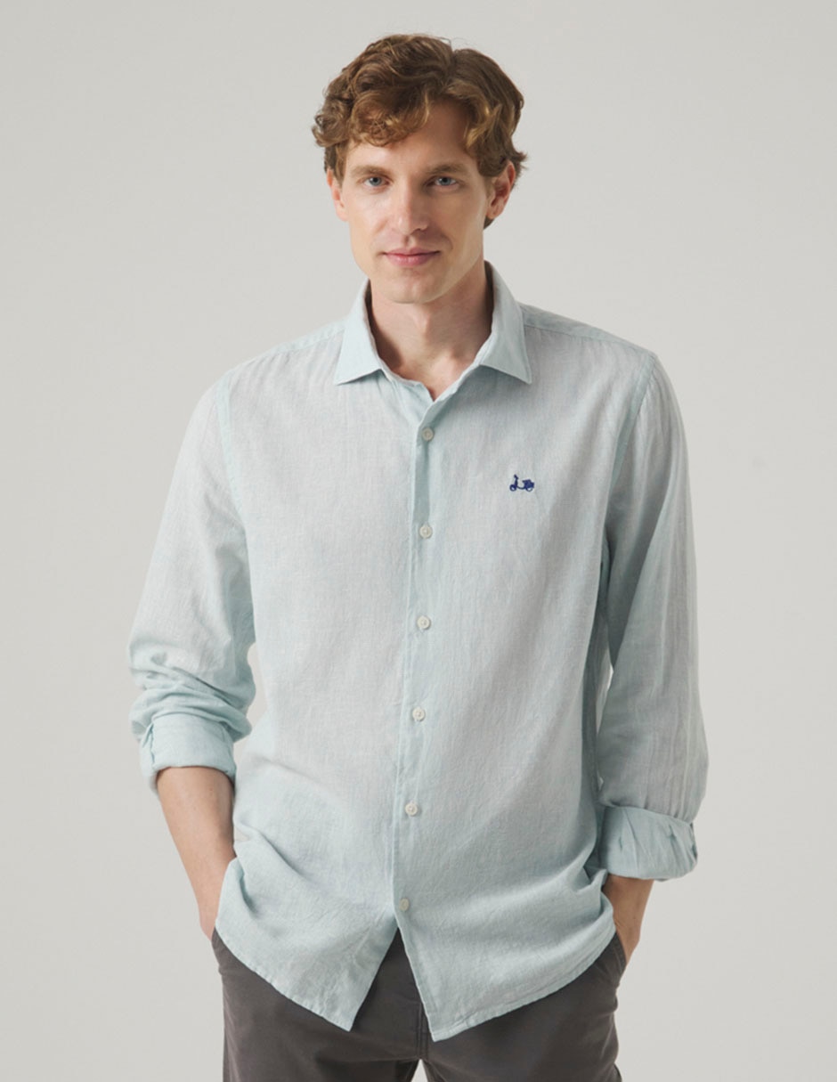 Camisa casual manga larga para hombre