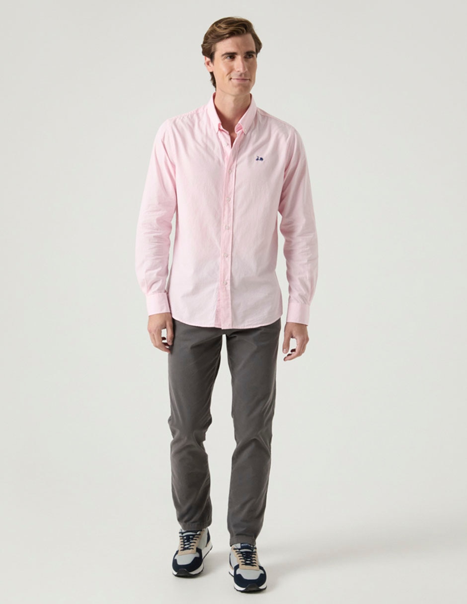 Camisa casual de algodón manga larga para hombre Camisa casual de algodón manga larga para hombre