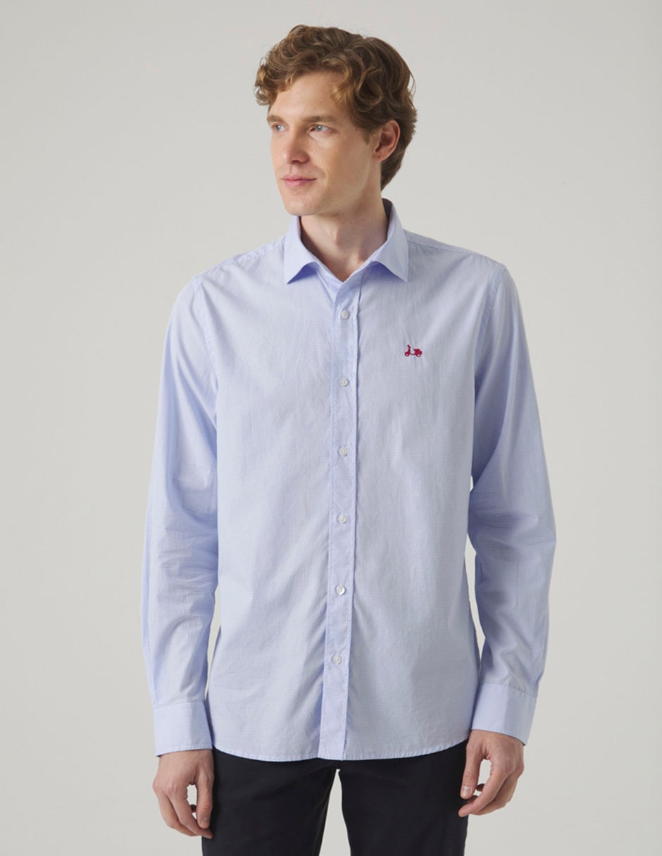 Camisa casual de algodón manga larga para hombre
