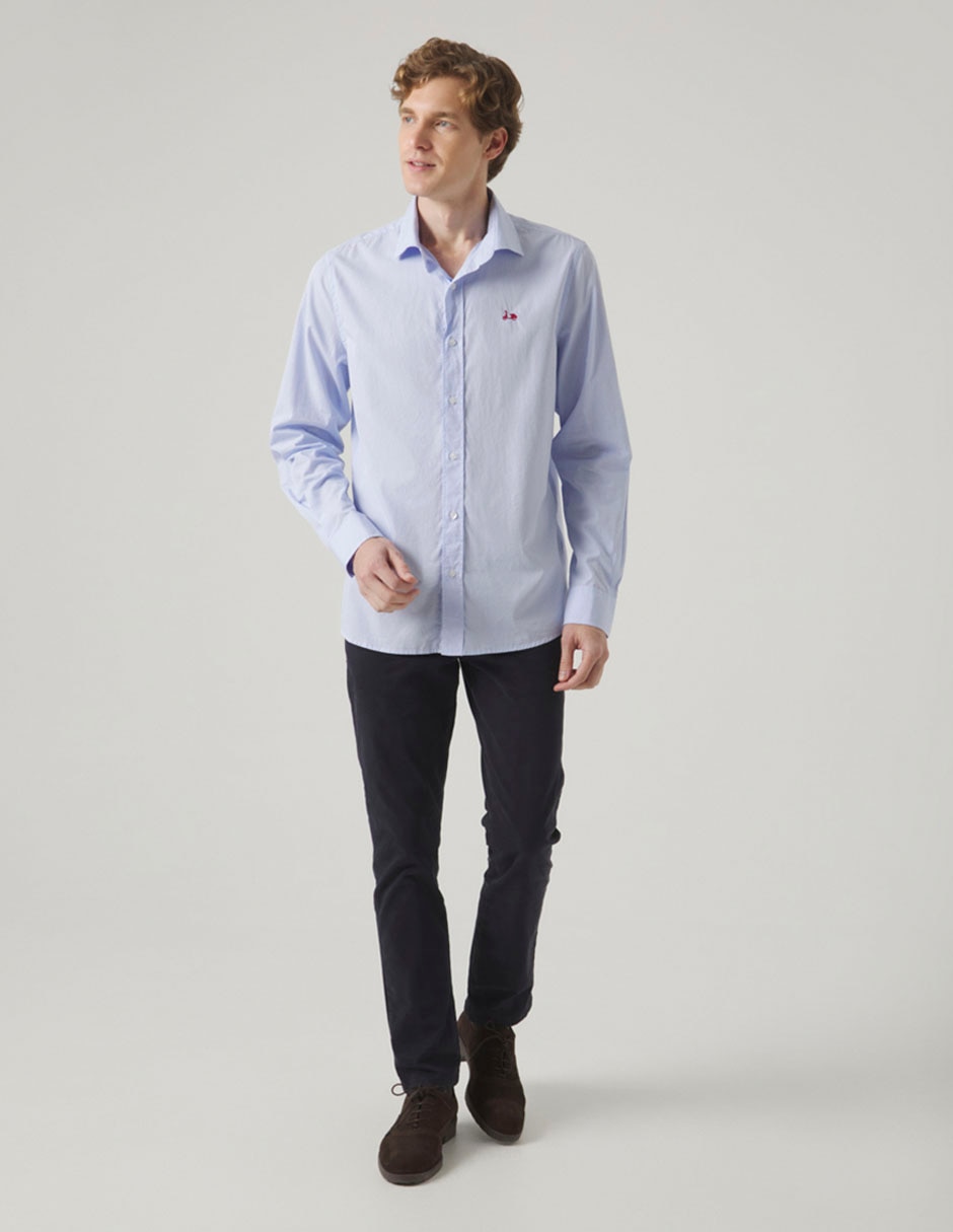 Camisa casual de algodón manga larga para hombre 4