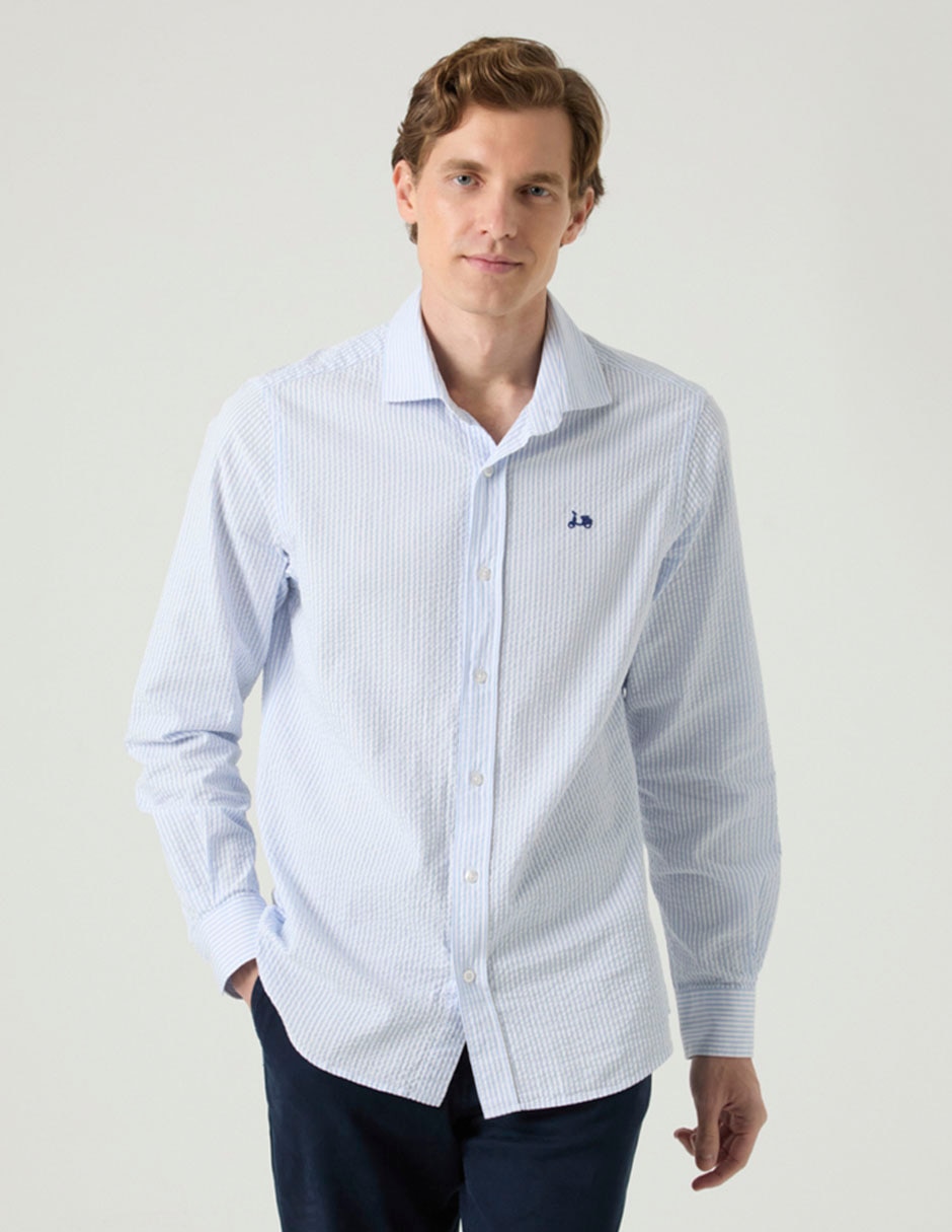 Camisa casual de algodón manga larga para hombre Camisa casual de algodón manga larga para hombre