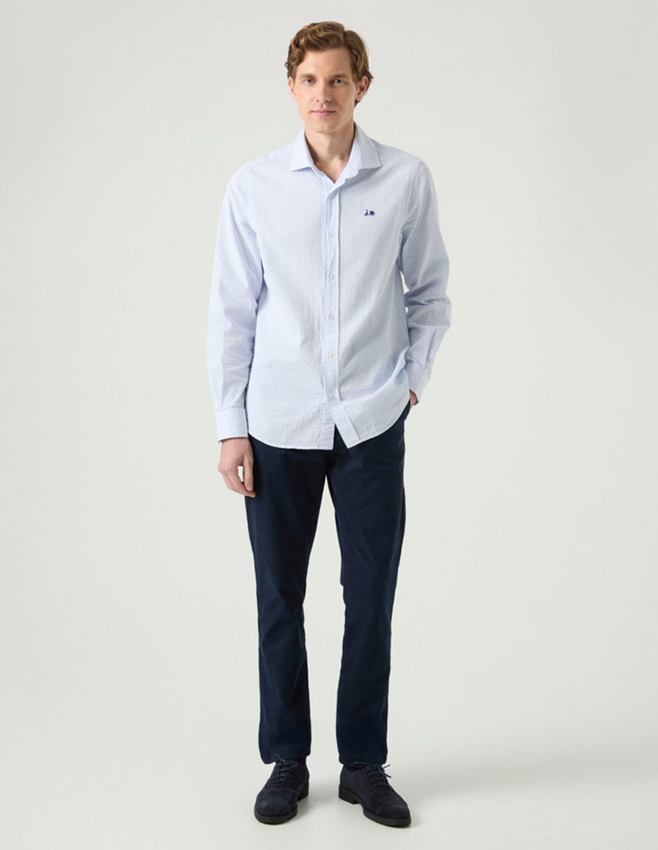 Camisa casual de algodón manga larga para hombre 5