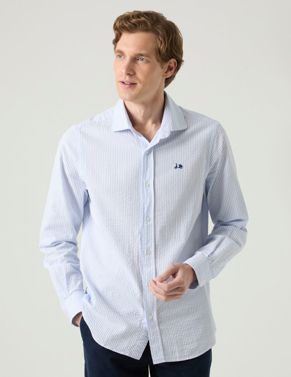 Camisa casual de algodón manga larga para hombre 4