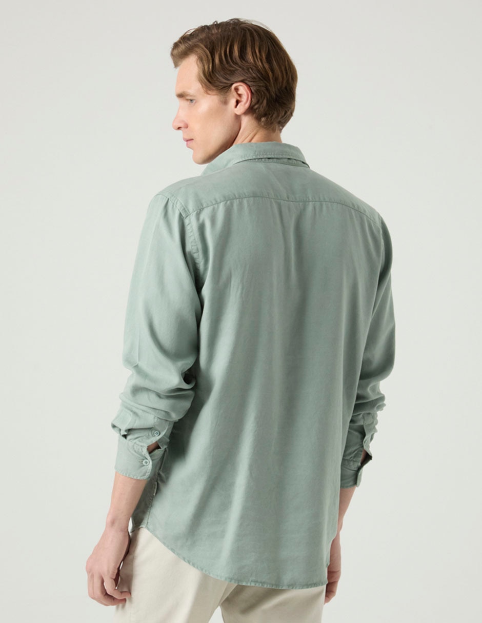 Camisa casual de algodón manga larga para hombre 3