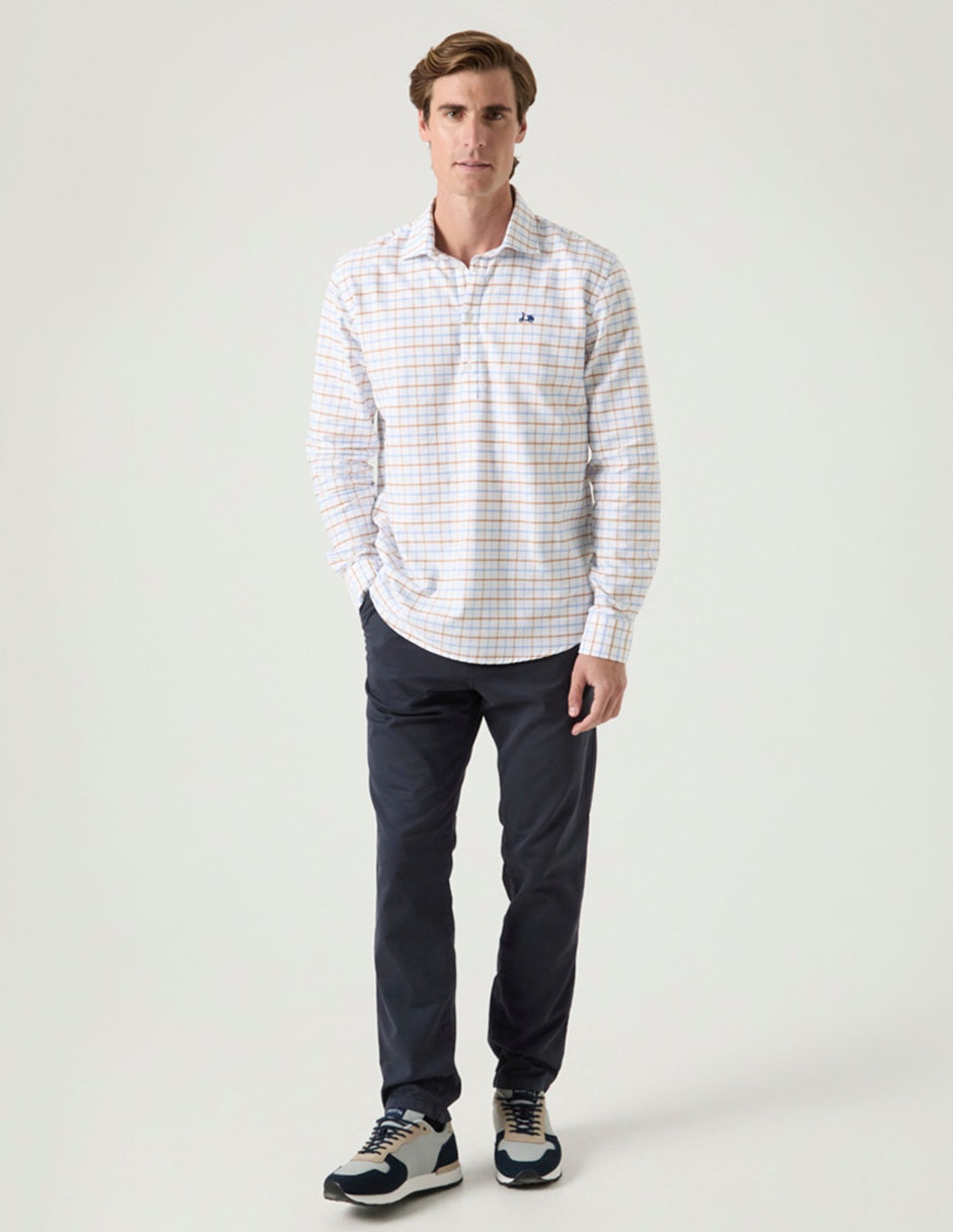 Camisa casual de algodón manga larga para hombre Camisa casual de algodón manga larga para hombre