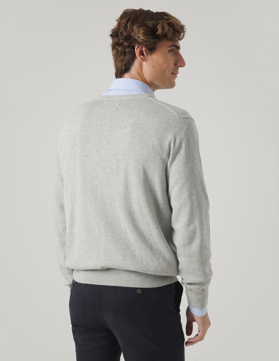 Suéter cuello v para hombre 4