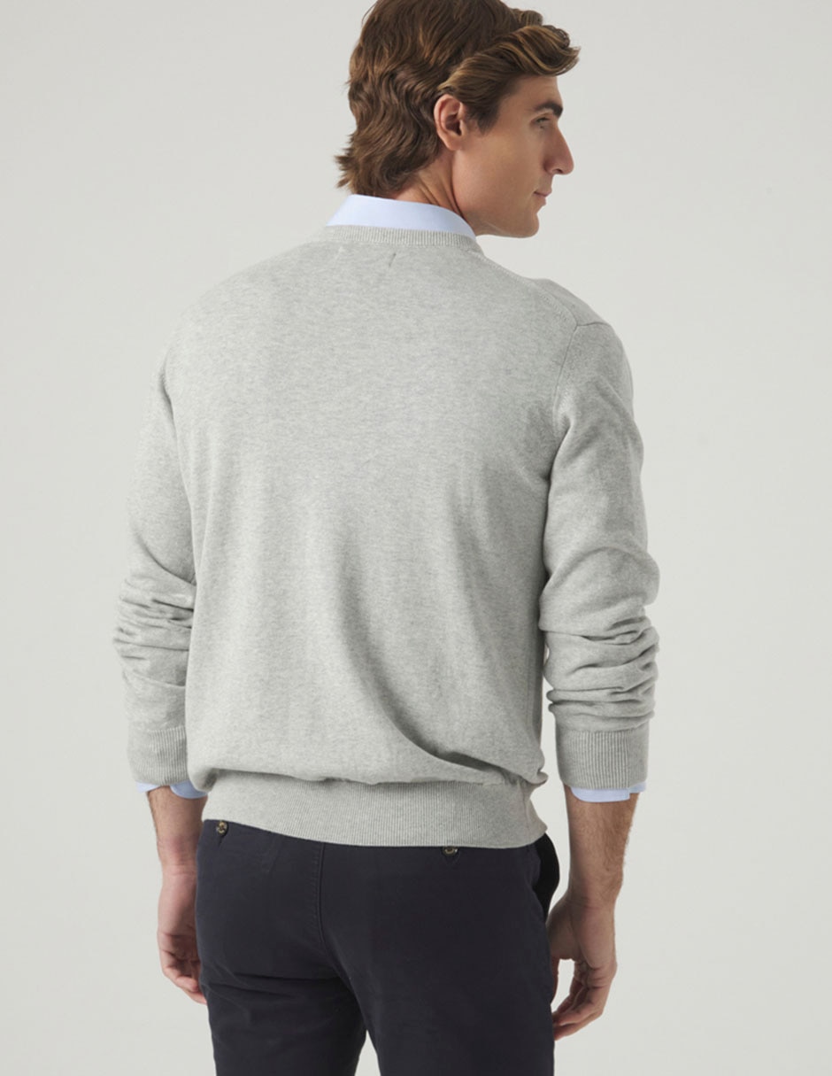 Suéter cuello v para hombre 2