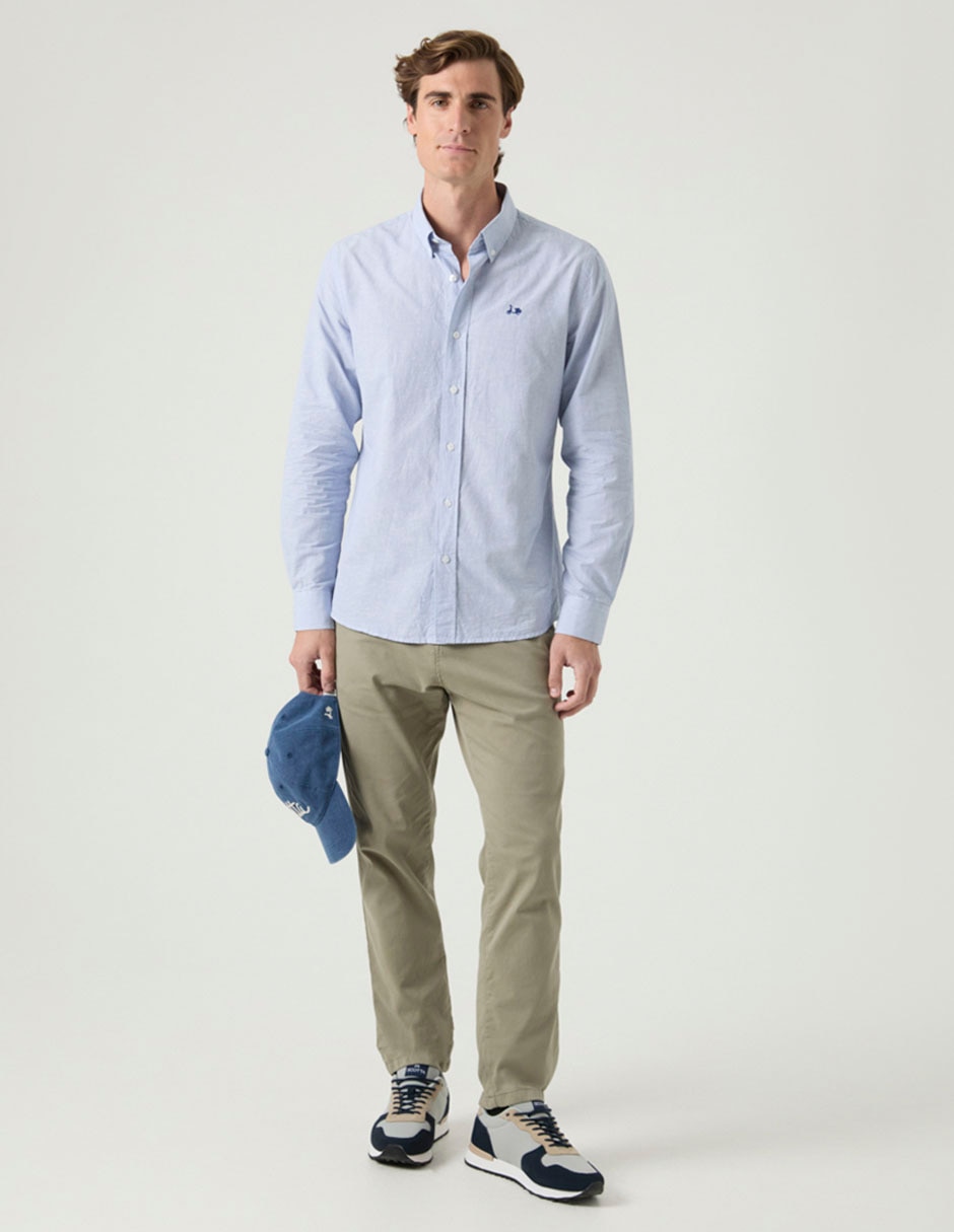 Camisa casual de algodón manga larga para hombre 5