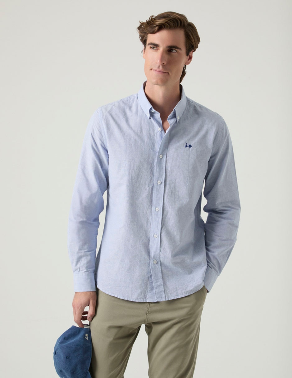 Camisa casual de algodón manga larga para hombre 4