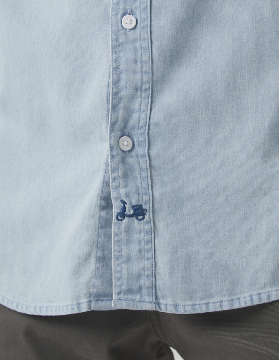 Camisa casual de algodón manga larga para hombre