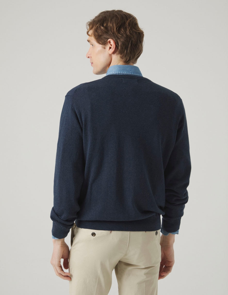 Suéter cuello v para hombre 2