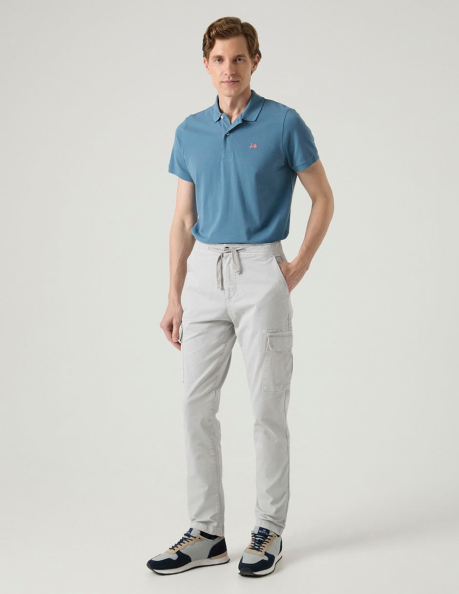Pantalón cargo straight de algodón para hombre