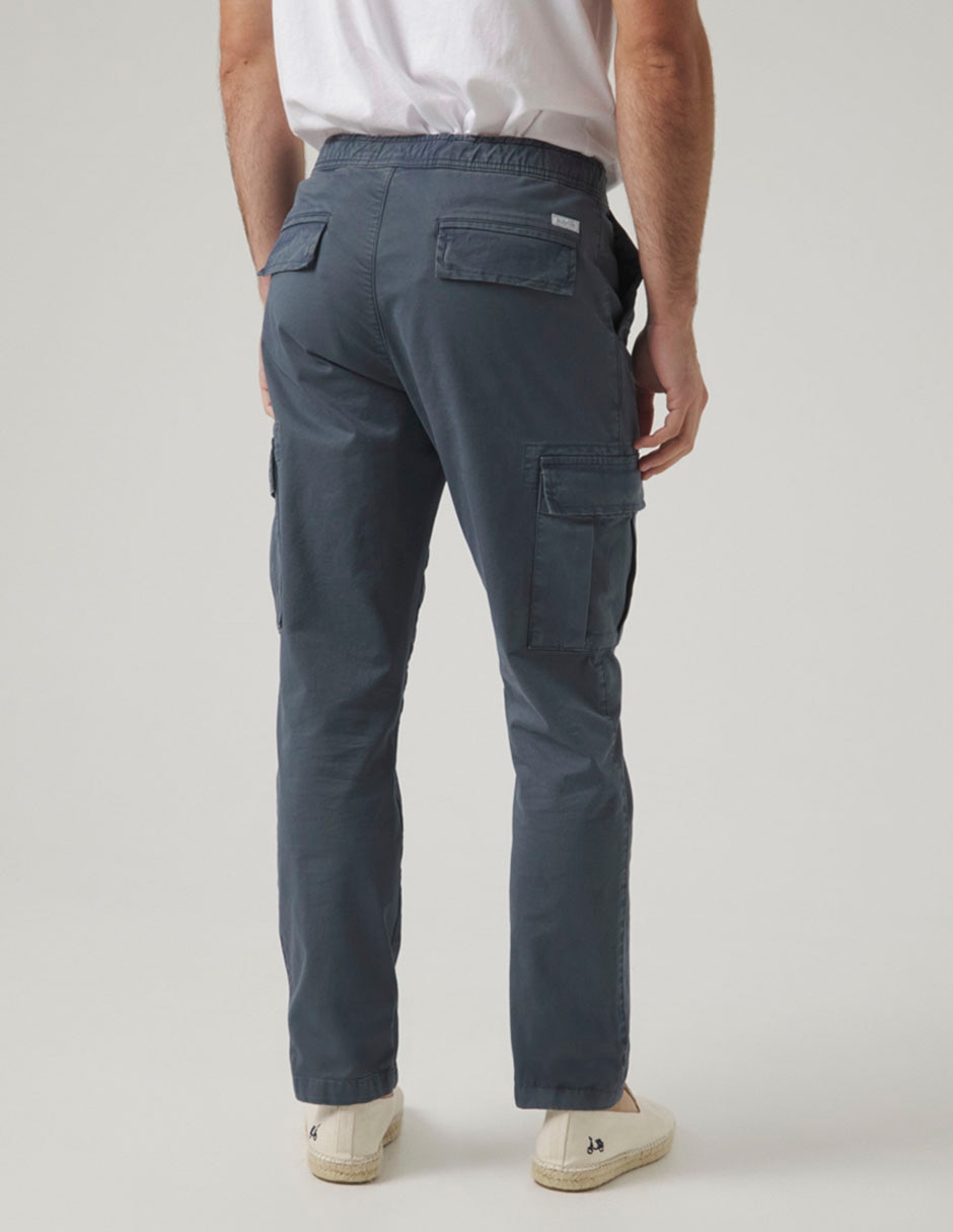 Pantalón casual cargo straight de algodón para hombre