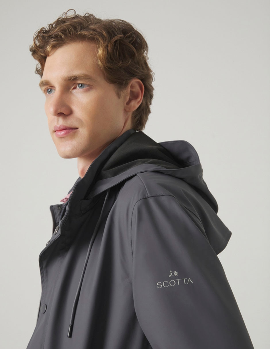 Chamarra parka Scotta con capucha para hombre
