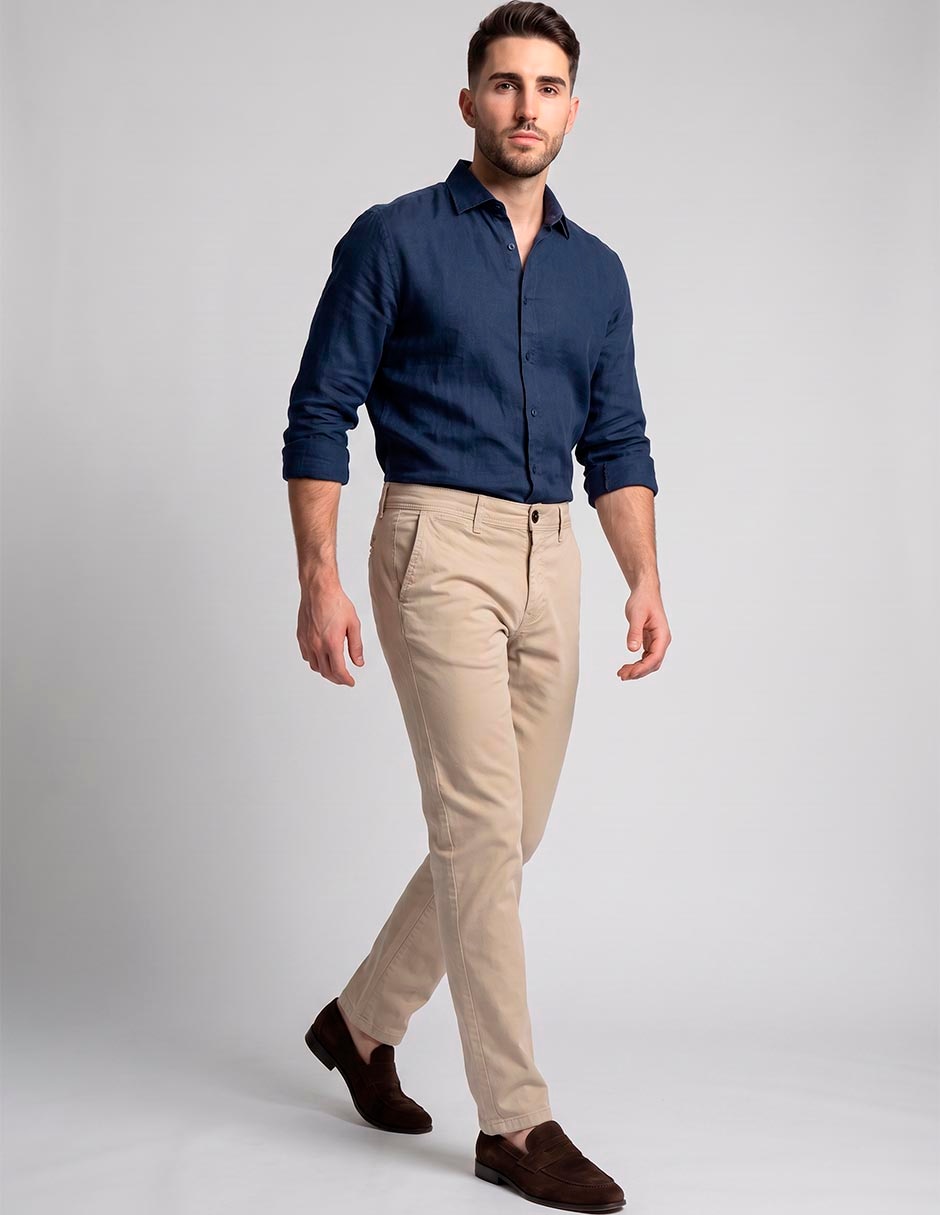 Pantalón slim de algodón para hombre Pantalón slim de algodón para hombre