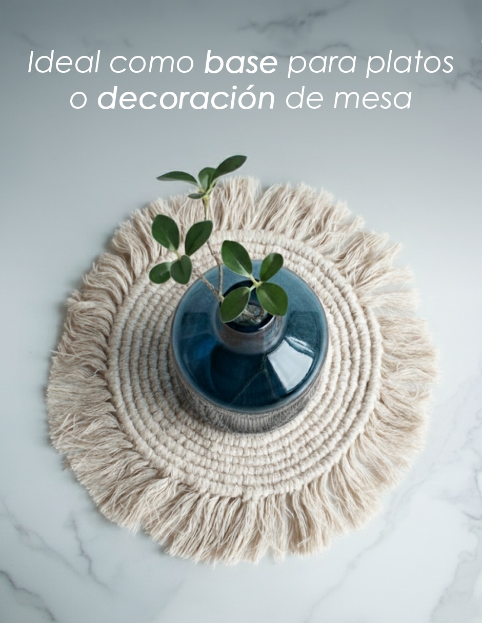 Set mantel individual redondo de algodón Boho 3