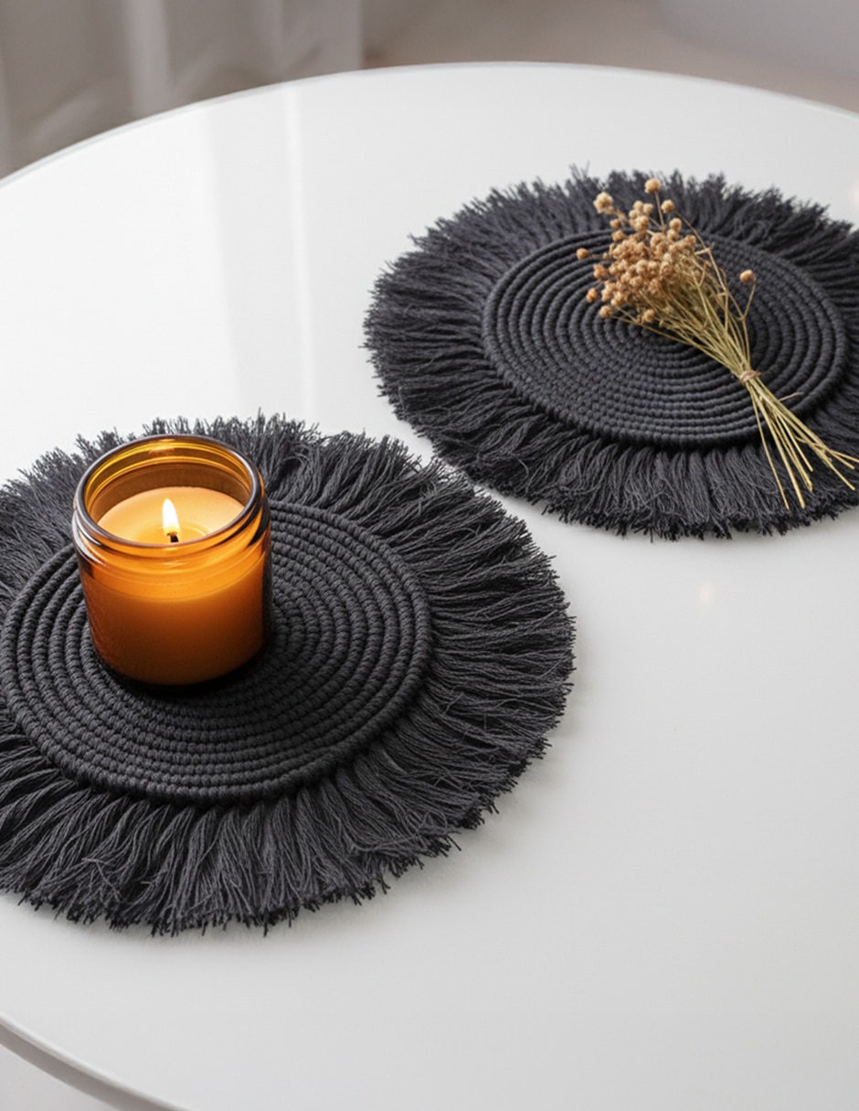 Set mantel individual redondo de algodón Ilios Innova Boho