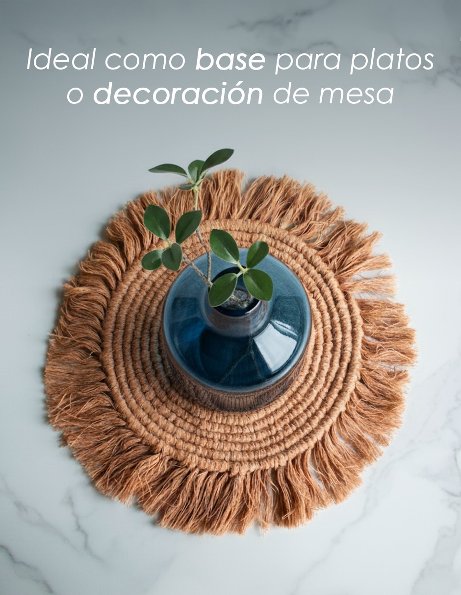 Set mantel individual redondo de algodón Boho 6