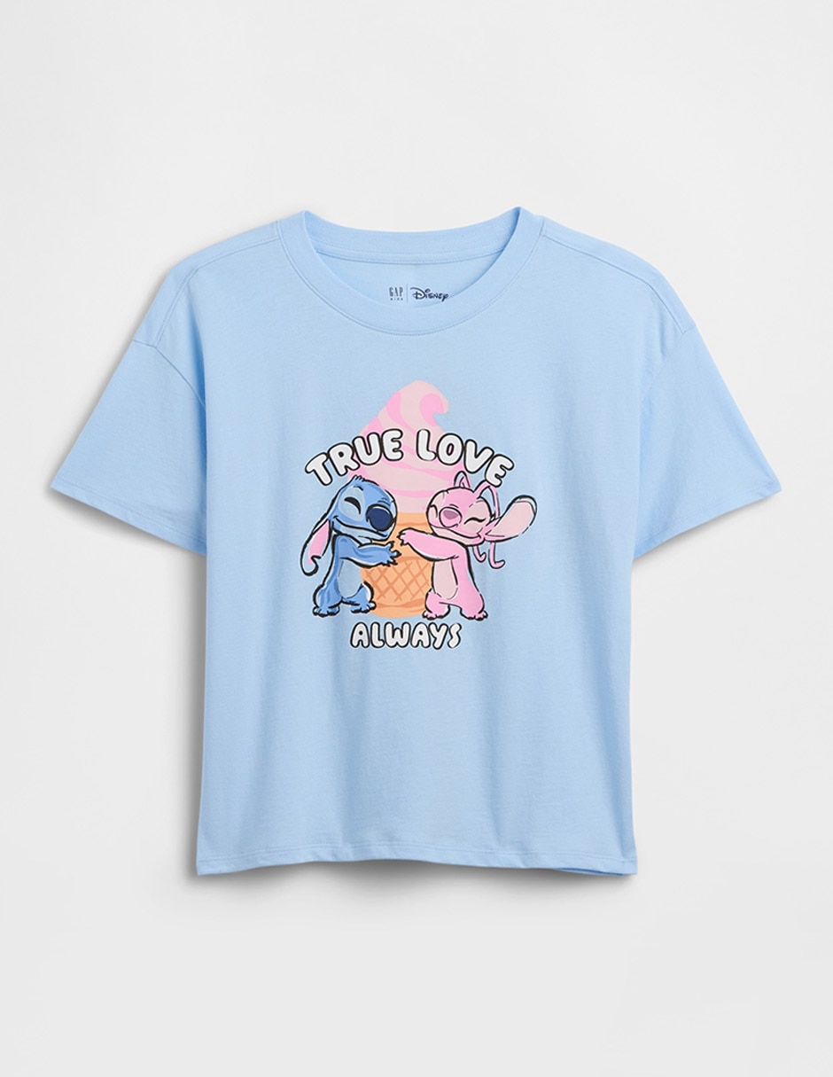 Playera Stitch manga corta para niña