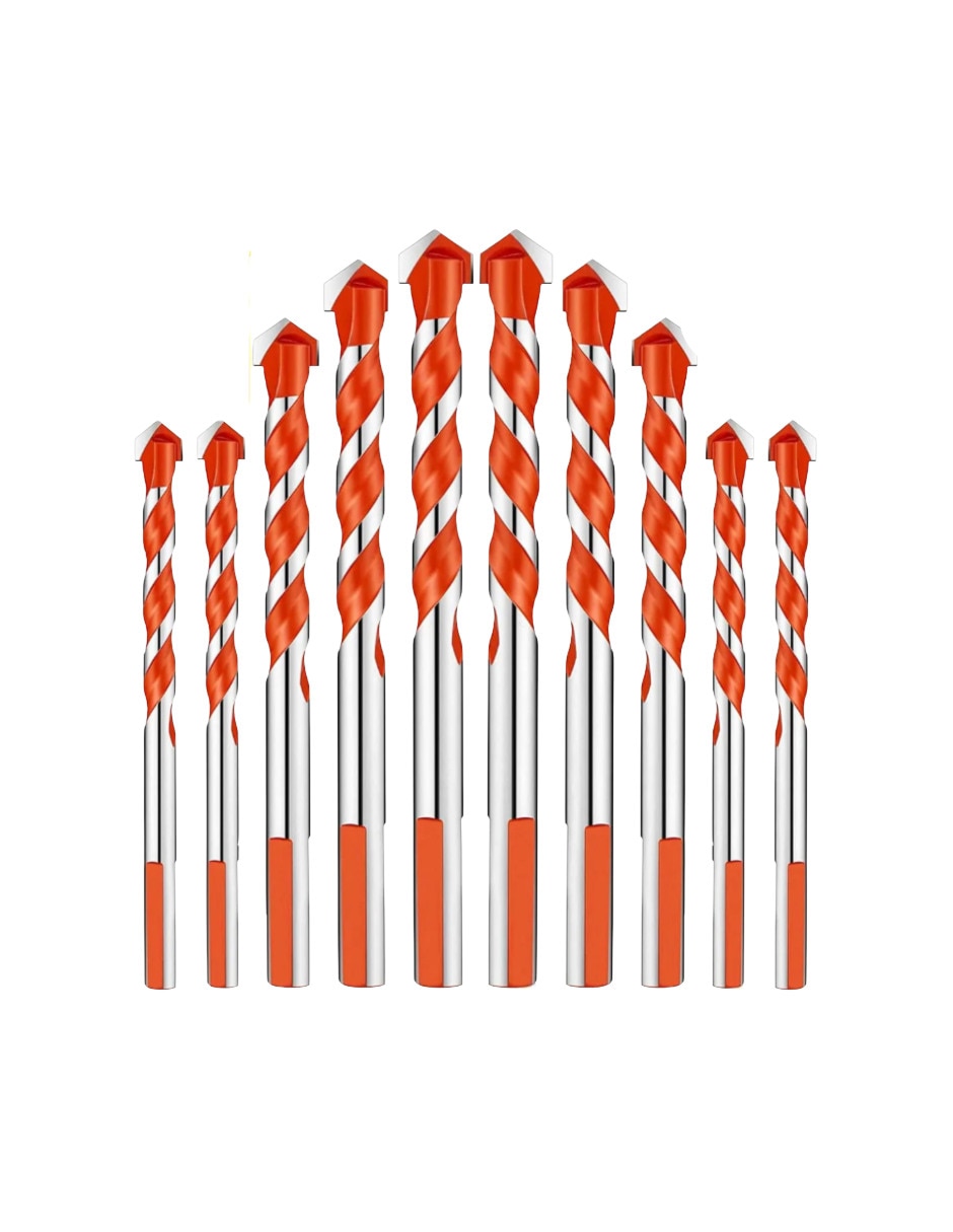 Juego brocas para concreto con 10 piezas Juego brocas para concreto con 10 piezas