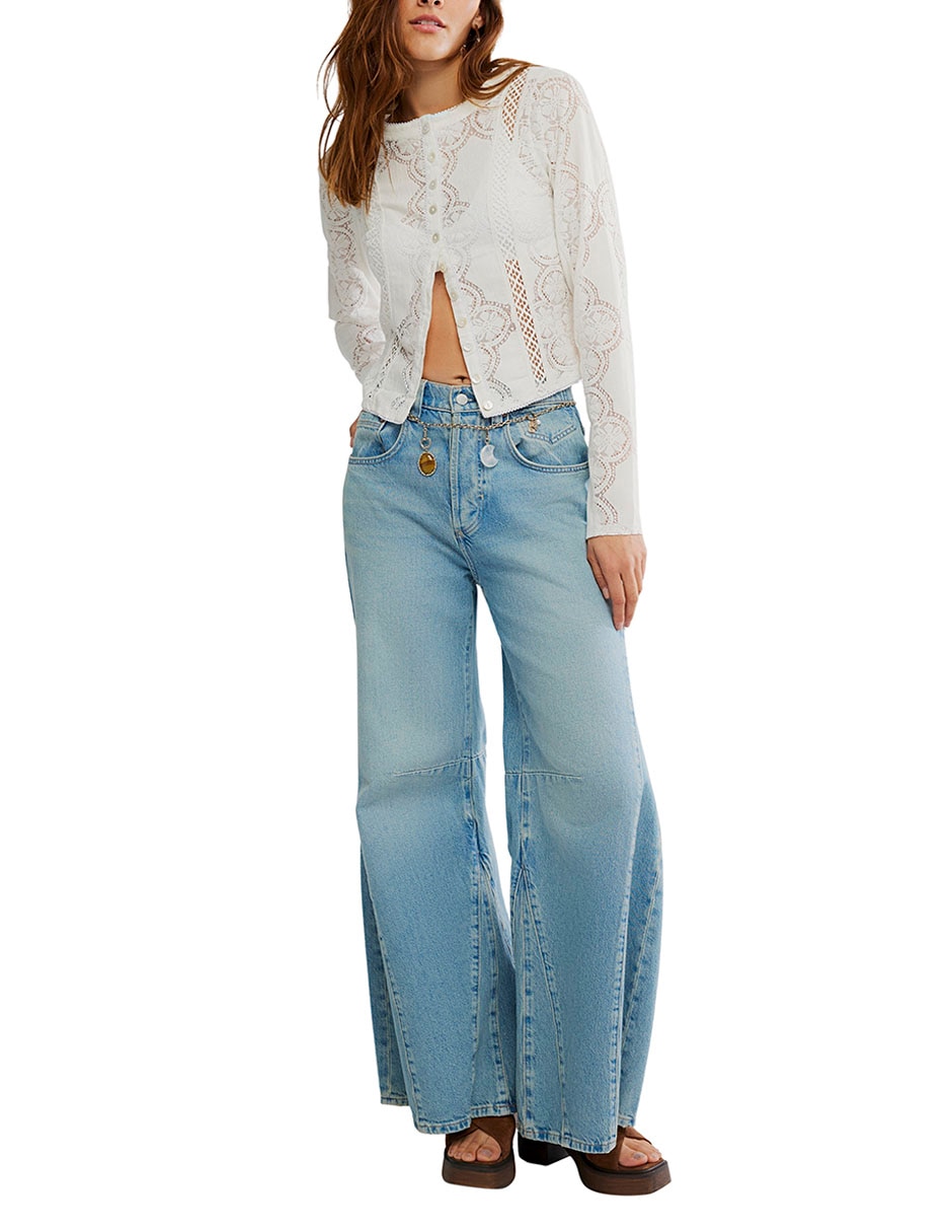 Blusa Free People manga larga para mujer