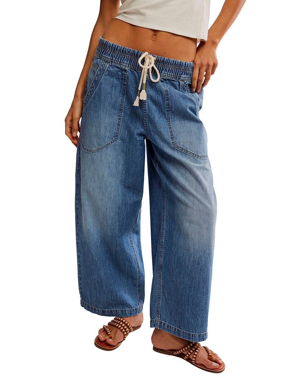 Jeans coulotte acampanado para mujer 5