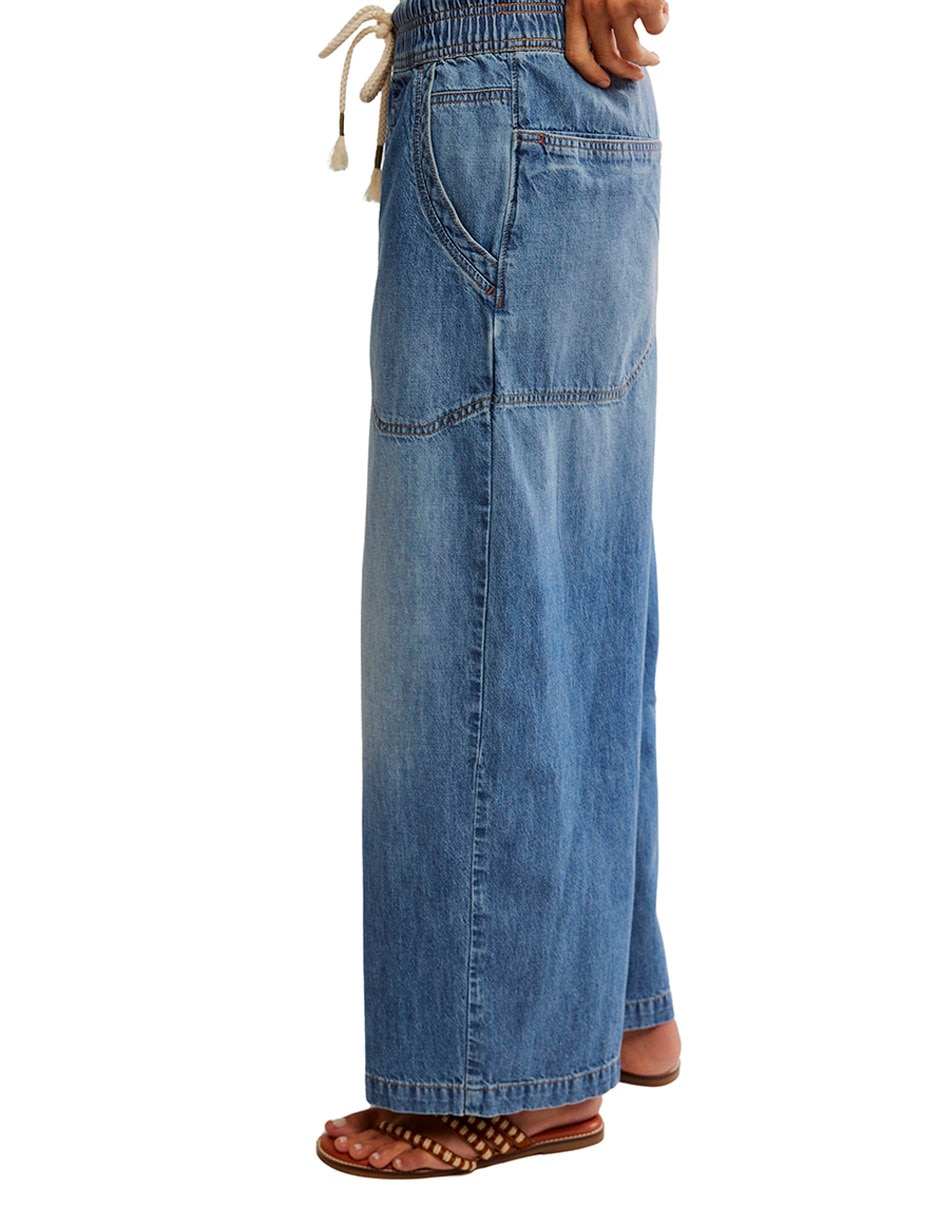 Jeans coulotte acampanado para mujer 4