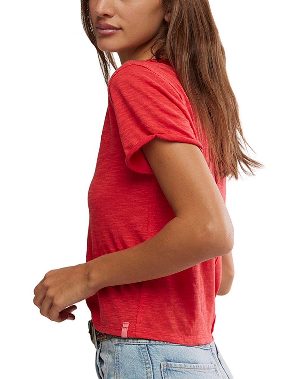 Playera manga corta Free People cuello v para mujer