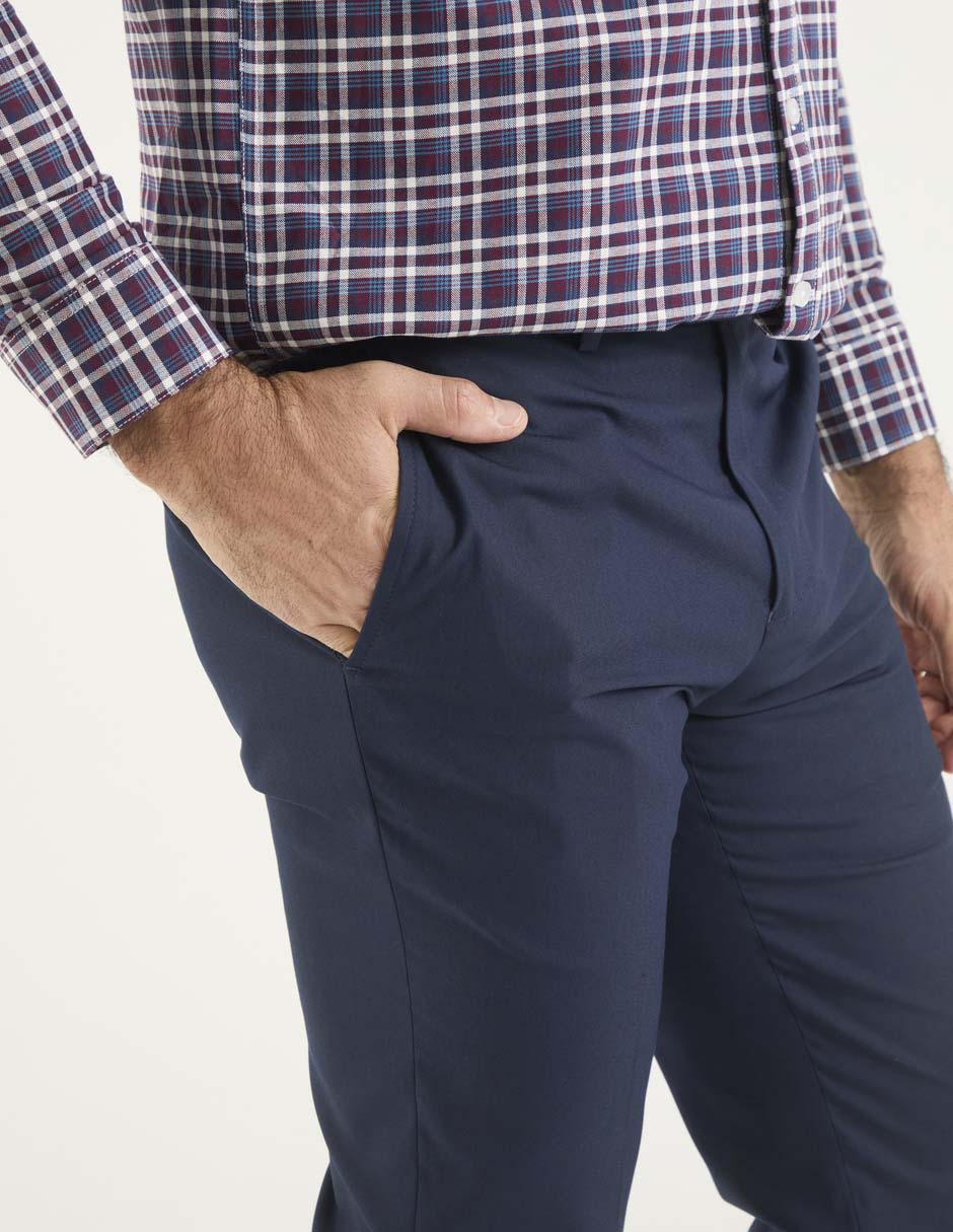 Pantalón de vestir business casual cargo slim para hombre 7