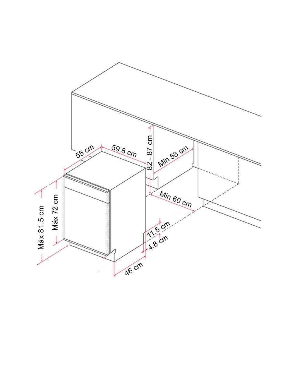 Lavavajillas de empotre 13 servicios dw8 57 fim panelable 5