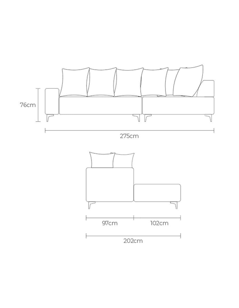 Sala modular derecha de madera pino 5