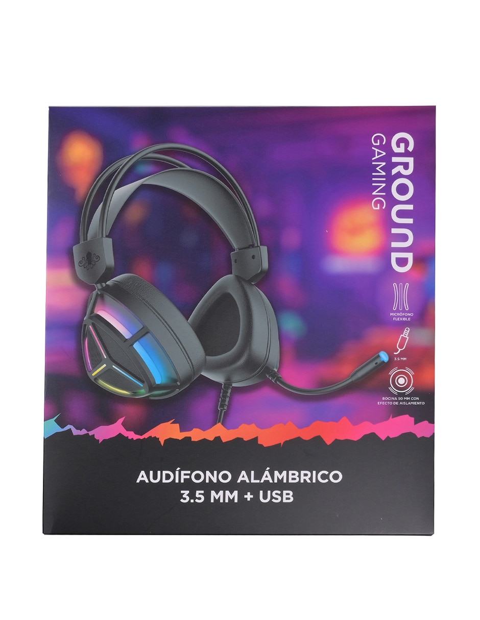 AUDÍFONOS GAMER GROUND GAMING O, NEGRO