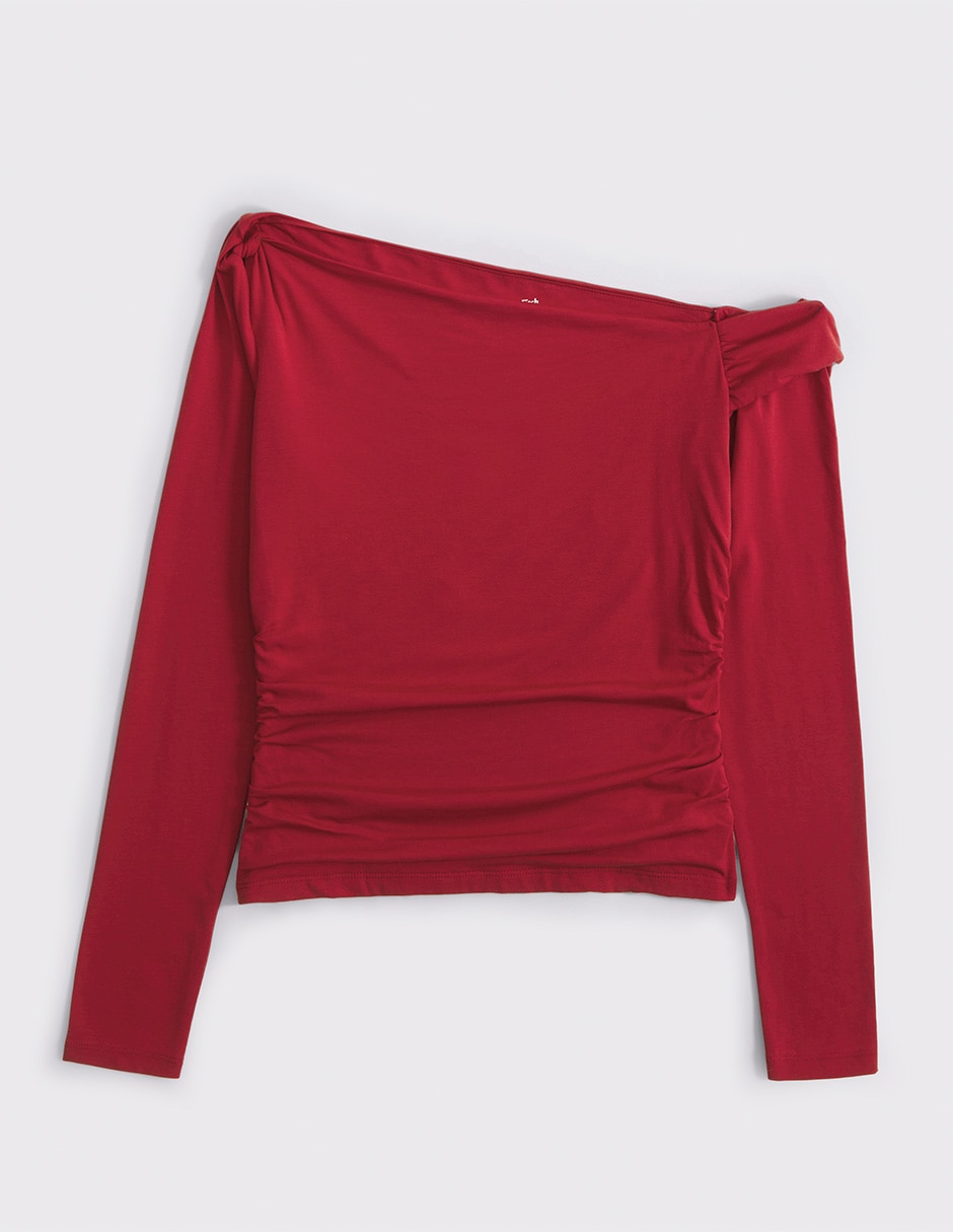 Top Abercrombie & cuello asimétrico escote bardot