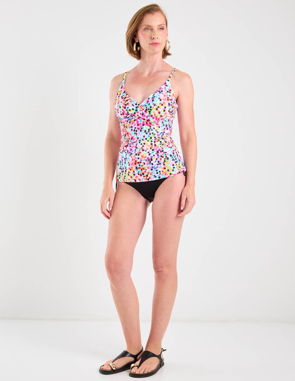 Tankini Anne Cole estampado bloques de color para mujer 3