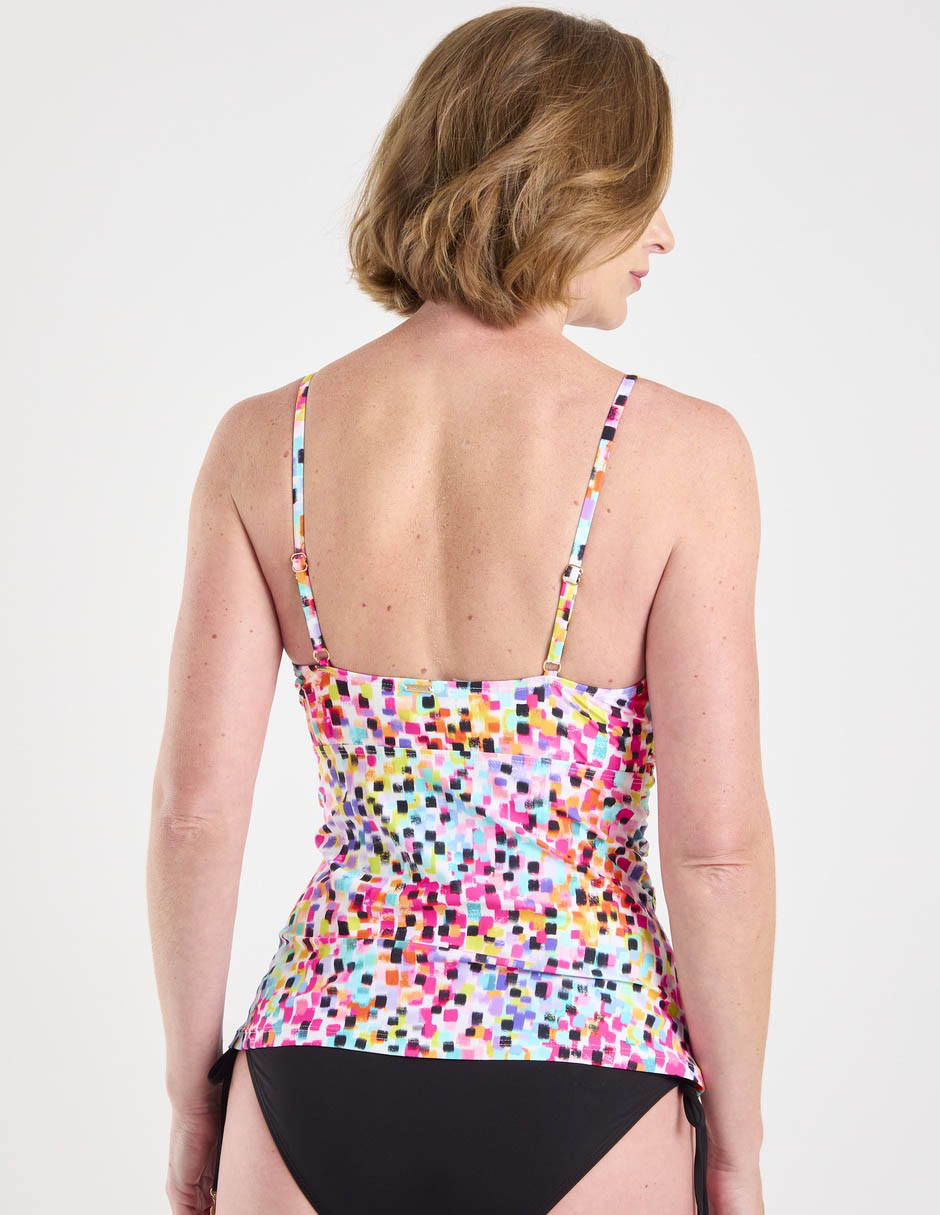 Tankini Anne Cole estampado bloques de color para mujer 6