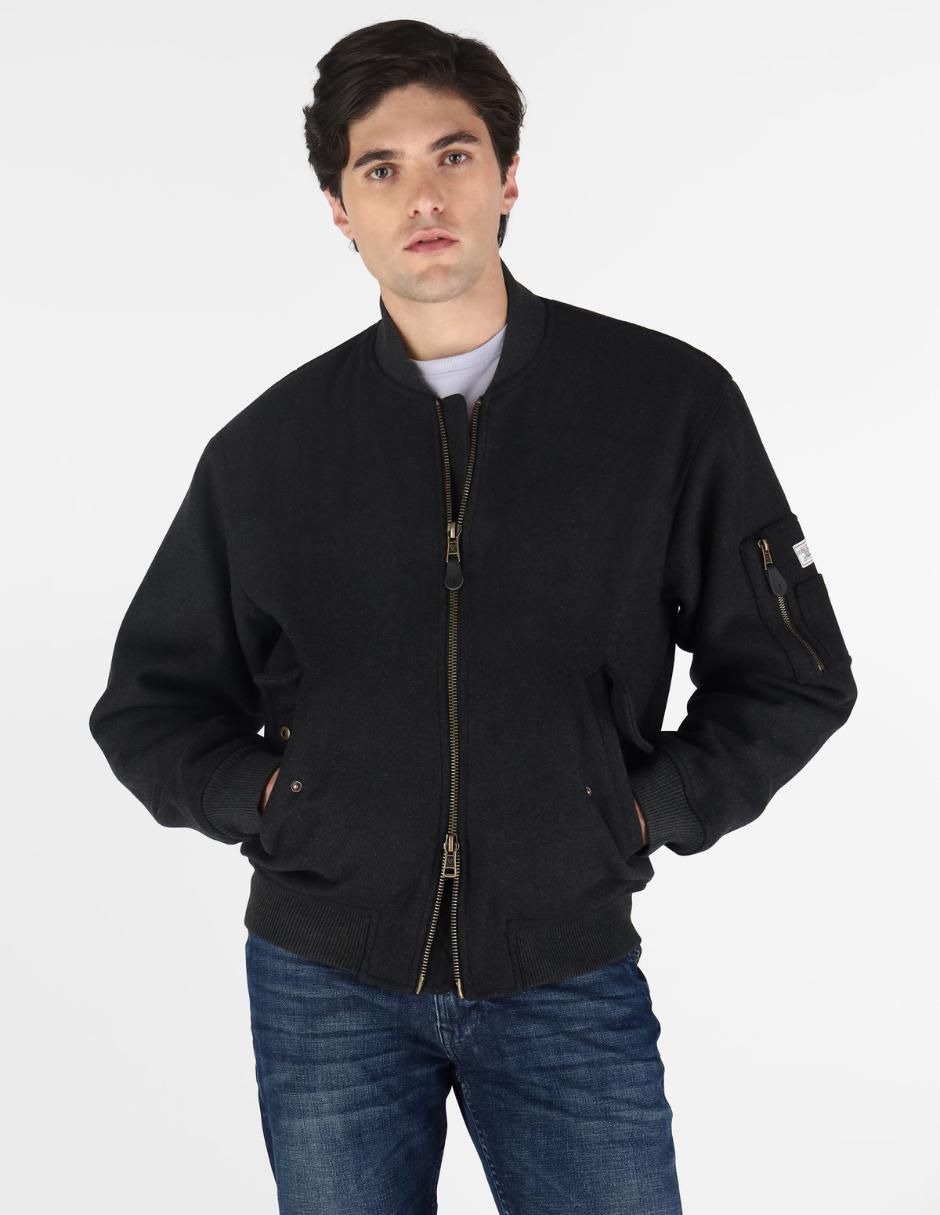 Chamarra bomber con bolsillos para hombre Chamarra bomber con bolsillos para hombre
