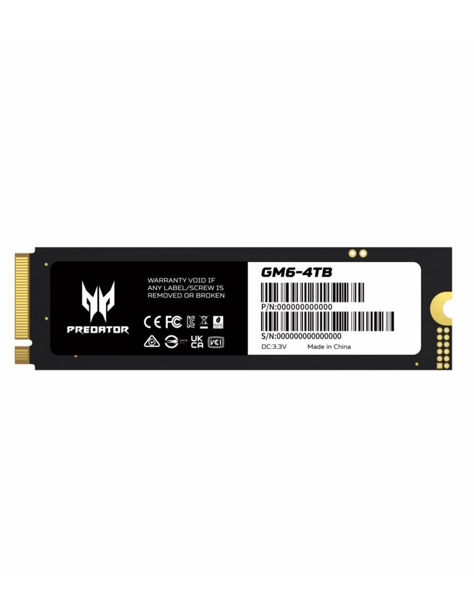 Unidad SSD Predator capacidad 4 TB