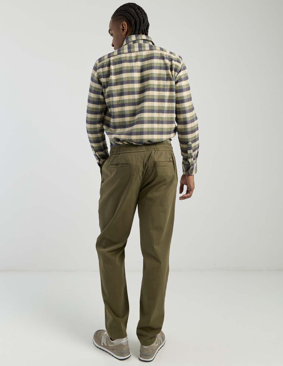 Pantalón chino regular de algodón para hombre 4