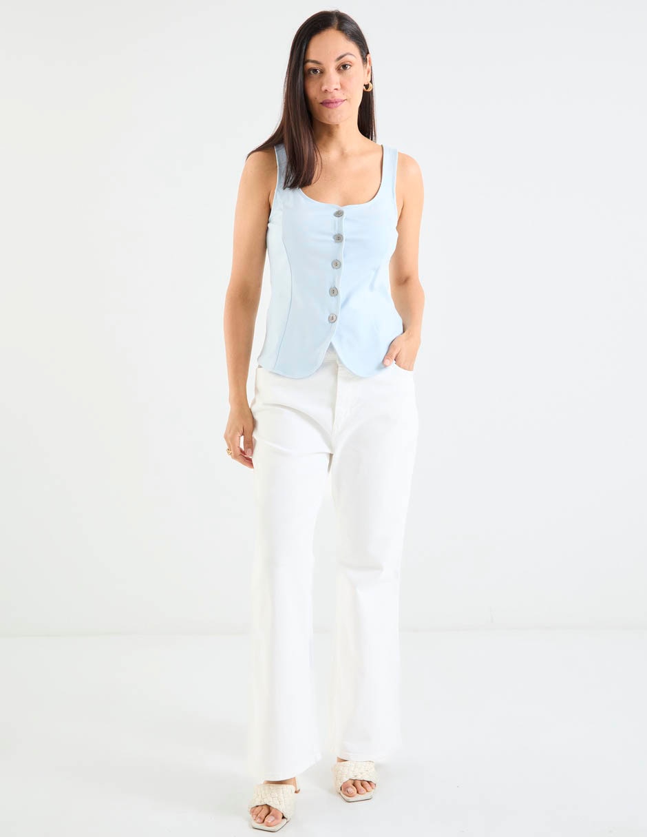 Jeans campana cintura baja para mujer 2