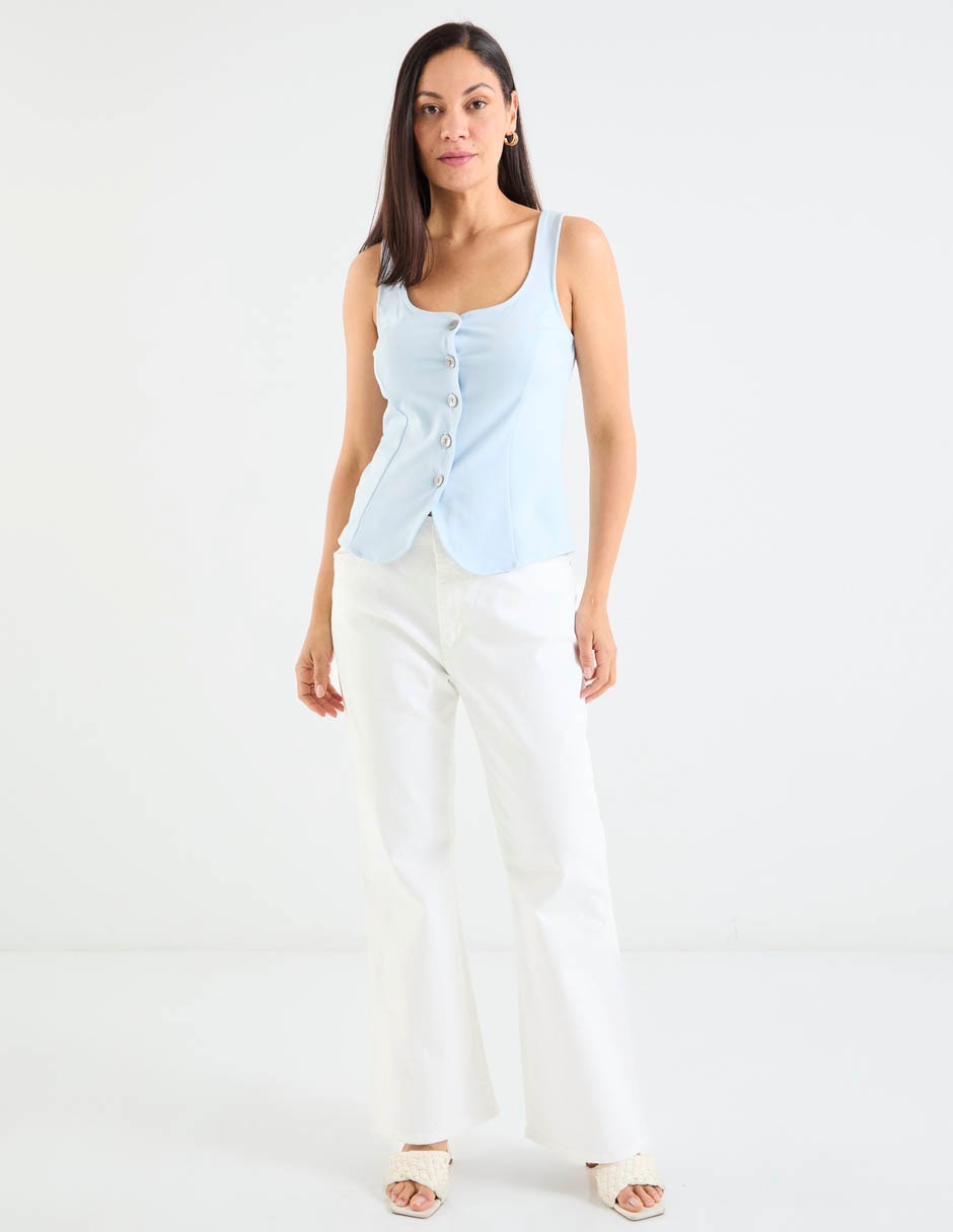 Jeans campana cintura baja para mujer 3