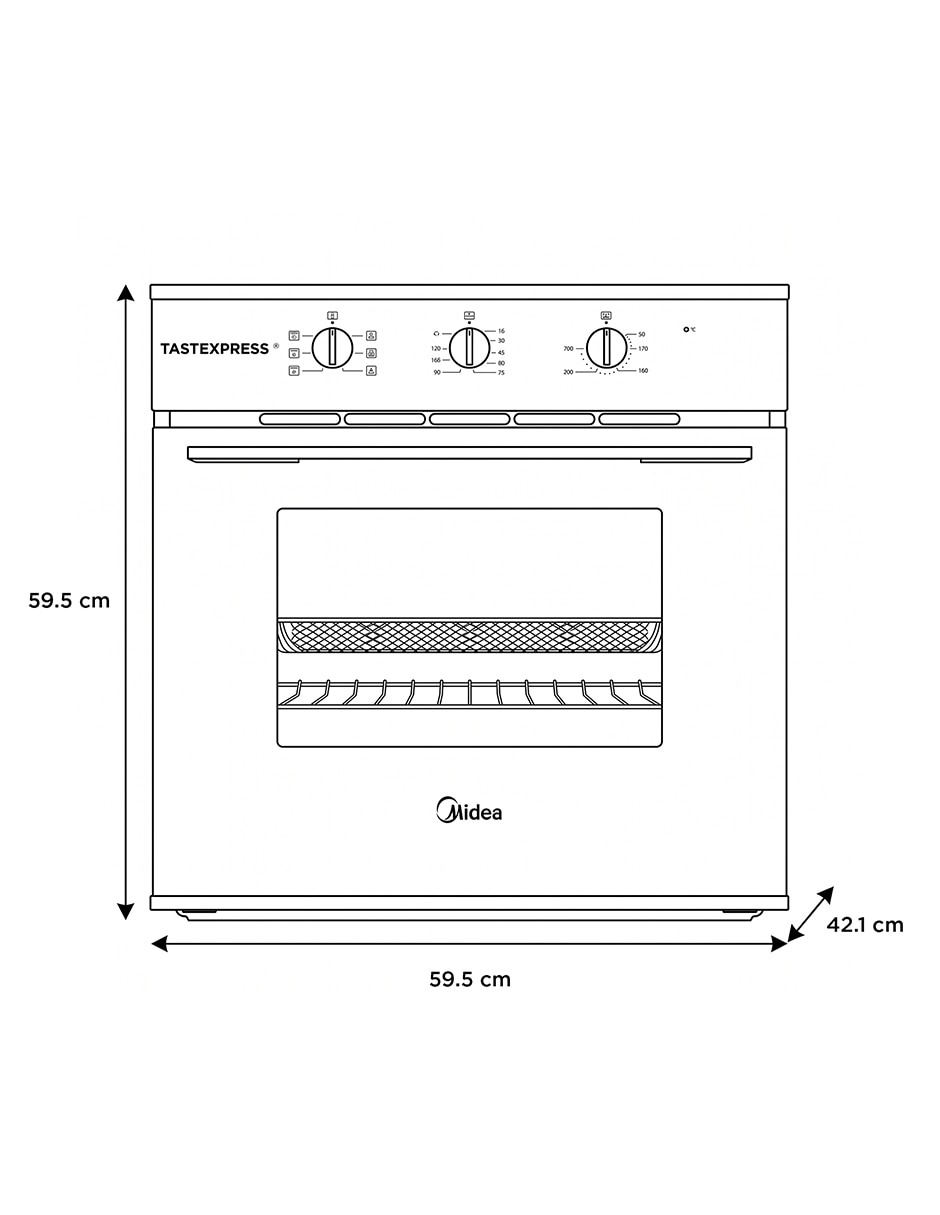 Horno eléctrico TasteExpress MEO24BI1EFB capacidad 2 pies 7