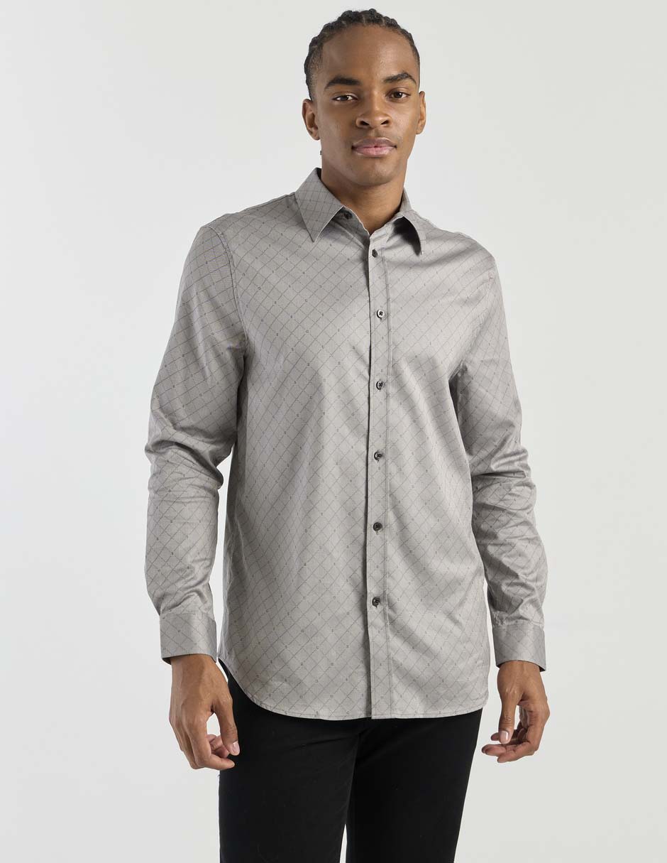 Camisa casual de algodón manga larga para hombre Camisa casual de algodón manga larga para hombre