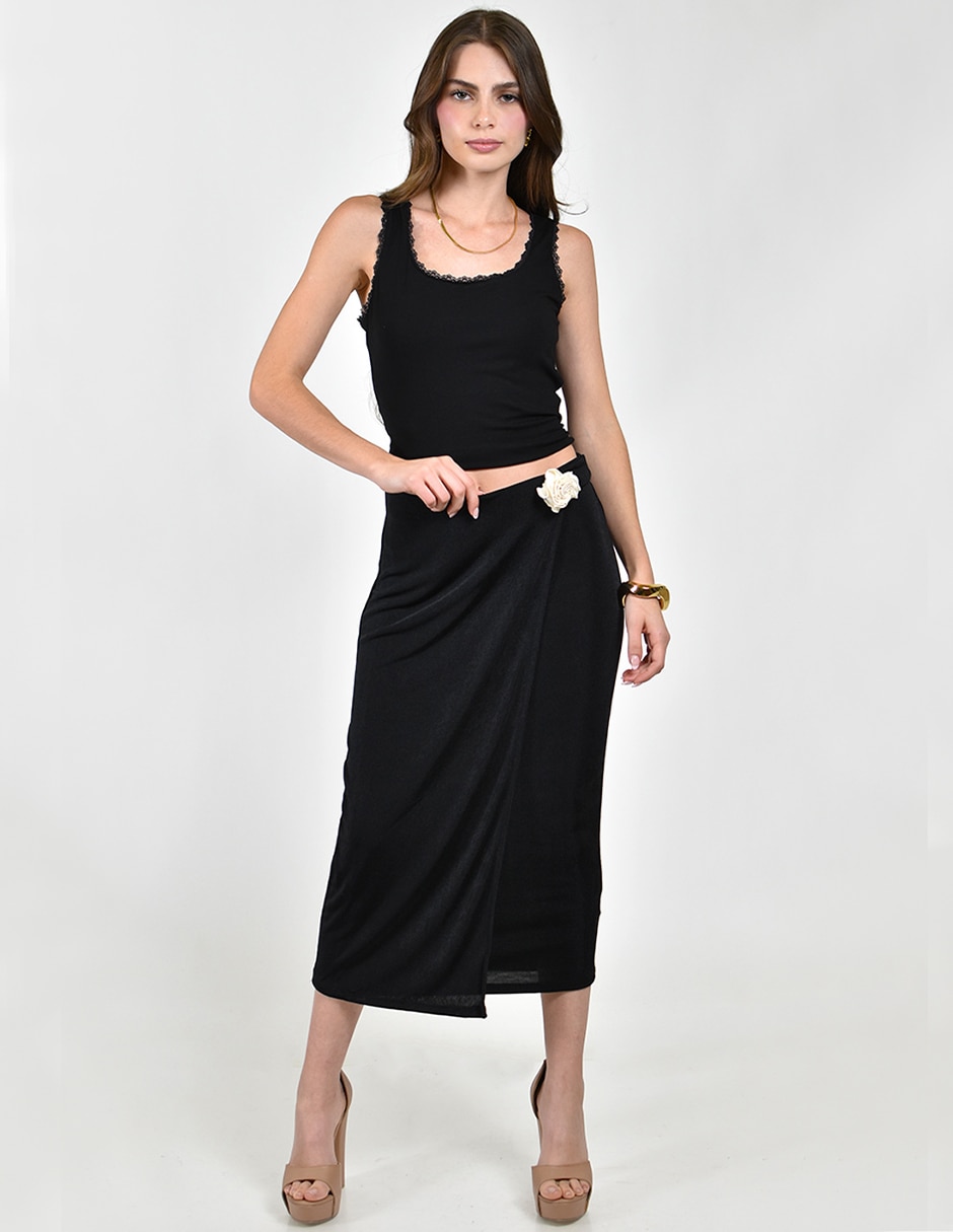 Falda vestido midi cintura alta 7