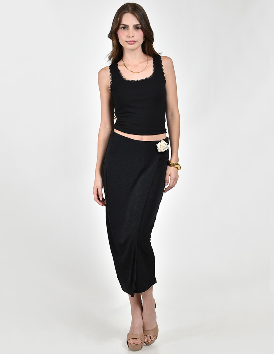 Falda vestido midi cintura alta 8
