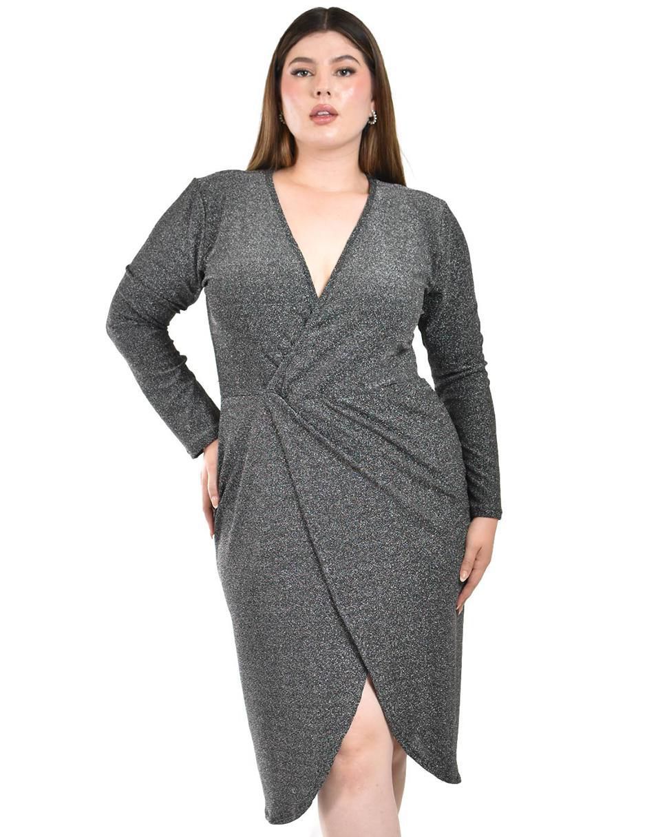 Vestido a la rodilla de fiesta escote V
