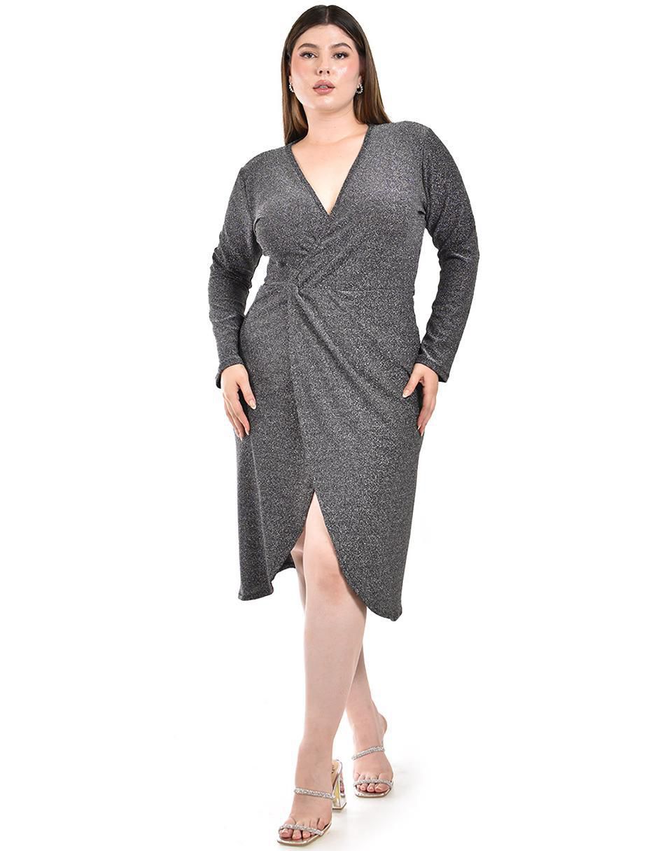Vestido a la rodilla de fiesta escote V