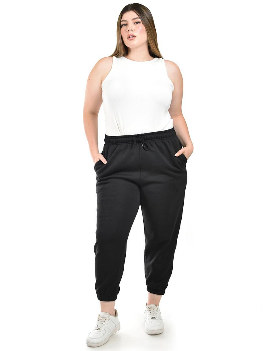 Pants regular con elástico para mujer